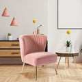 Classic Style Curved Back Pink Velvet Accent Chair DECORMANTRA