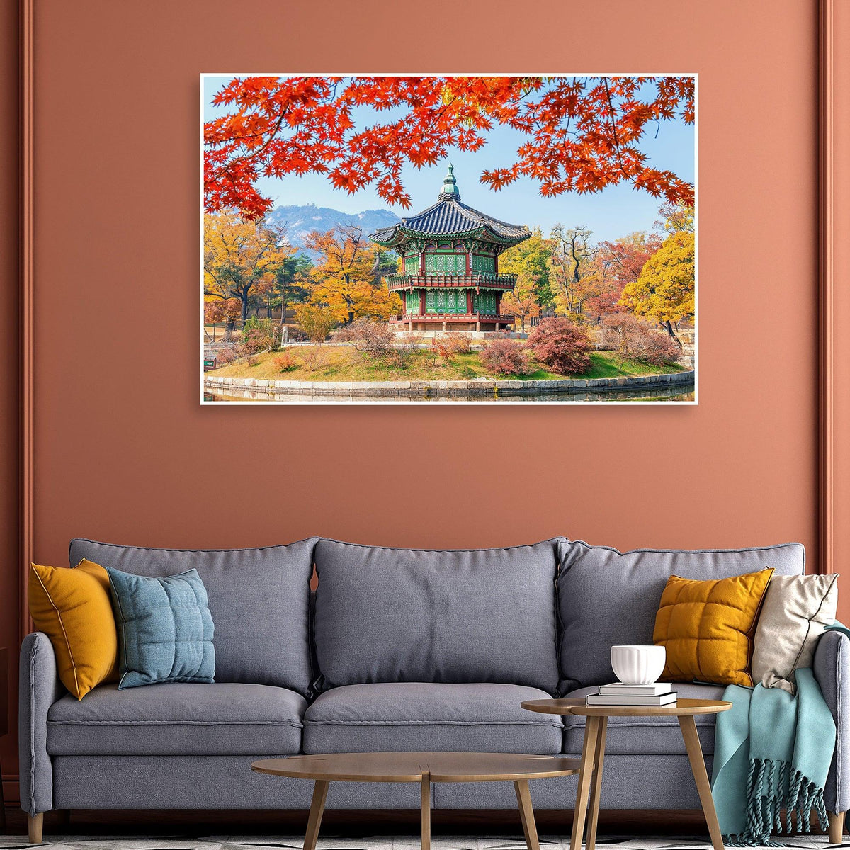 Autumn Season Floating Canvas Wall Painting - Decor Mantra 
