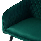 Emerald Diamond Cut Velvet Accent Armchair with Black Legs DECORMANTRA