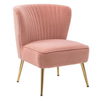 Classic Style Curved Back Pink Velvet Accent Chair DECORMANTRA