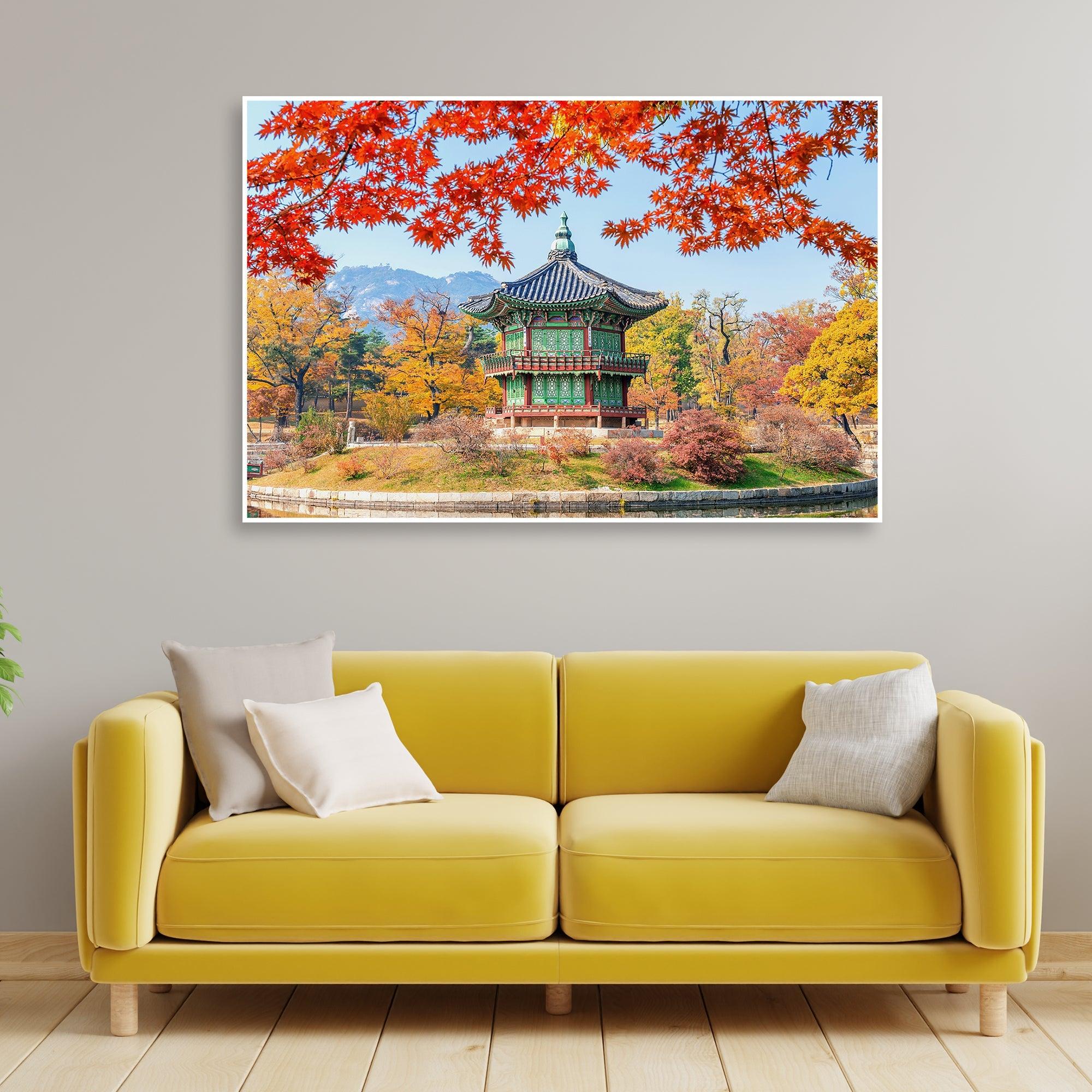 Autumn Season Floating Canvas Wall Painting - Decor Mantra 