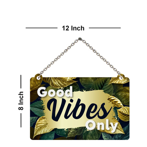 Good Vibes Only Wooden Wall Hanging for Home Decor | Office | Gift | Bedroom | Decoration Items for Living Room | Motivatonal Quote | Artworks Wall Hanging | Wooden Decorative Item