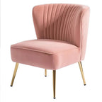 Classic Style Curved Back Pink Velvet Accent Chair DECORMANTRA