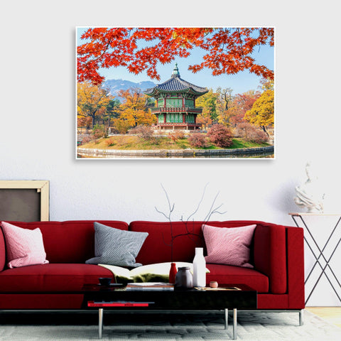 Autumn Season Floating Canvas Wall Painting - Decor Mantra 