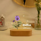 Personalized Night Light, Baby Birth Flower Night Light, Christmas Gift for Newborn, New Baby Bedside Nightlight, Nursery Decor, Birthday - Harshita Craft