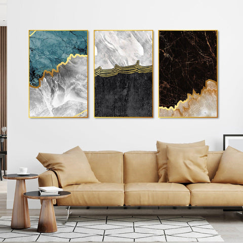 Paint Texture Decorative Floating Canvas Wall Painting Set of Three - Decor Mantra 