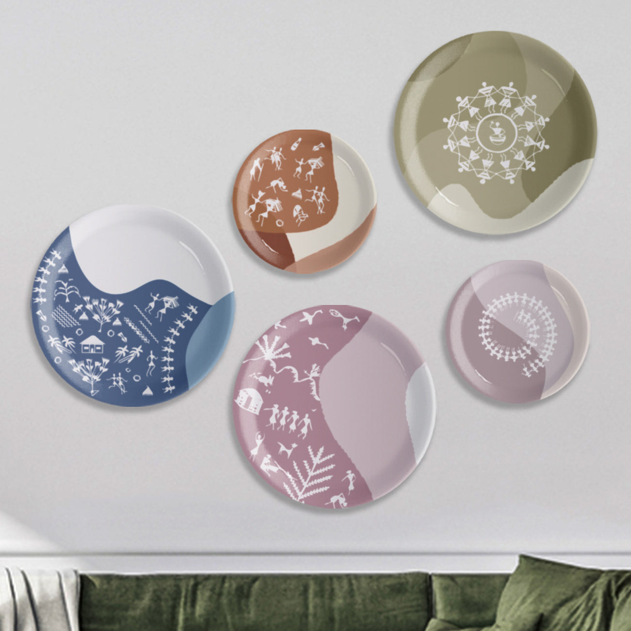 Modern Warli Tradition Wall Plate