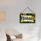 Good Vibes Only Wooden Wall Hanging for Home Decor | Office | Gift | Bedroom | Decoration Items for Living Room | Motivatonal Quote | Artworks Wall Hanging | Wooden Decorative Item - Harshita Craft