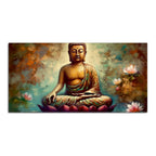 Meditating Gautam Buddha Statue Canvas Wall Painiting - Decor Mantra 