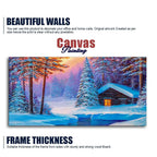 Old Hut in the Winter Forest Canvas Wall Painting Decor Mantra