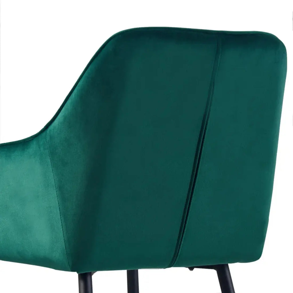 Emerald Diamond Cut Velvet Accent Armchair with Black Legs DECORMANTRA