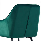 Emerald Diamond Cut Velvet Accent Armchair with Black Legs DECORMANTRA