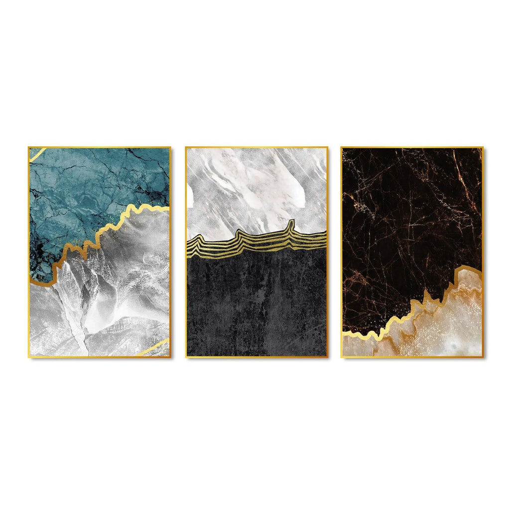 Paint Texture Decorative Floating Canvas Wall Painting Set of Three - Decor Mantra 