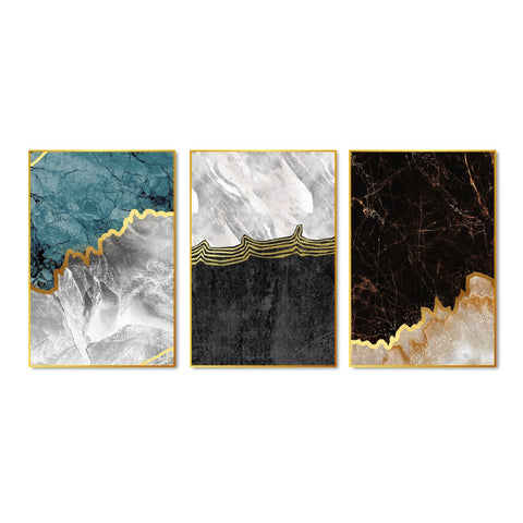 Paint Texture Decorative Floating Canvas Wall Painting Set of Three - Decor Mantra 