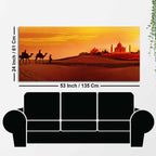 Camel Caravan Heading to Taj Mahal Canvas Wall Painting Decor Mantra