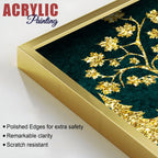 Beautiful Golden Trees with Deer Premium Acrylic Floating Wall Painting Set Of 2 - Decor Mantra 