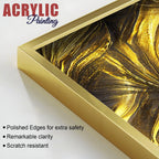 Golden Texture Acrylic Floating Wall Painting Set of 2 - Decor Mantra 