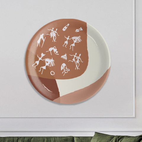 Modern Warli Tradition Wall Plate