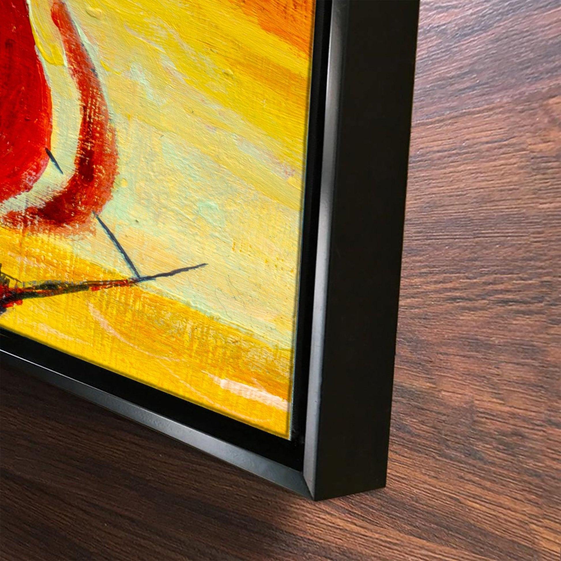 Boat & Cranes Sunset Wall Painting 2 Pieces Floating Frame - Decor Mantra 