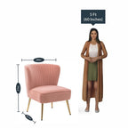Classic Style Curved Back Pink Velvet Accent Chair DECORMANTRA