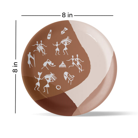 Modern Warli Tradition Wall Plate