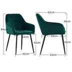 Emerald Diamond Cut Velvet Accent Armchair with Black Legs DECORMANTRA