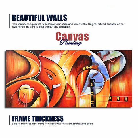 Lord Ganesha Abstract Art Beautiful Wall Painting - Decor Mantra 