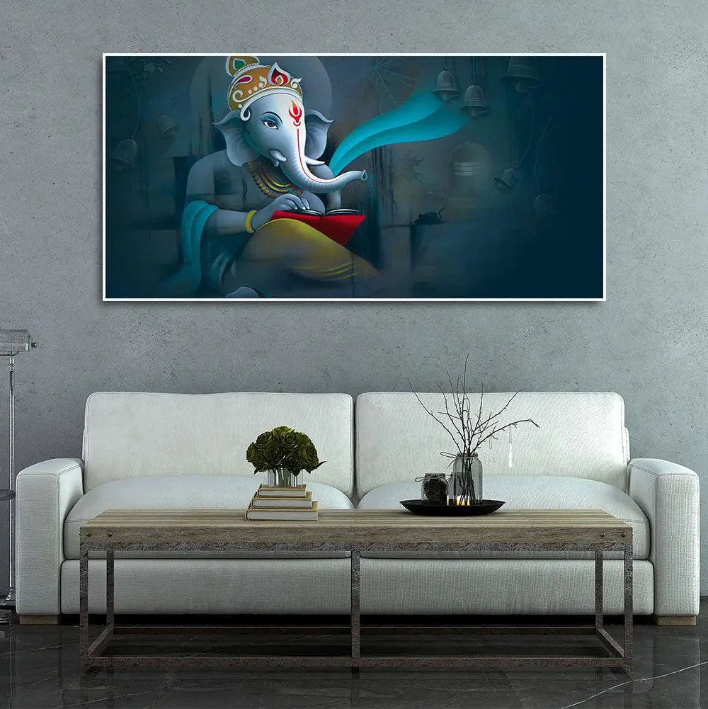 Auspicious Shri Ganpati Ganesha Canvas Wall Painting - Decor Mantra 