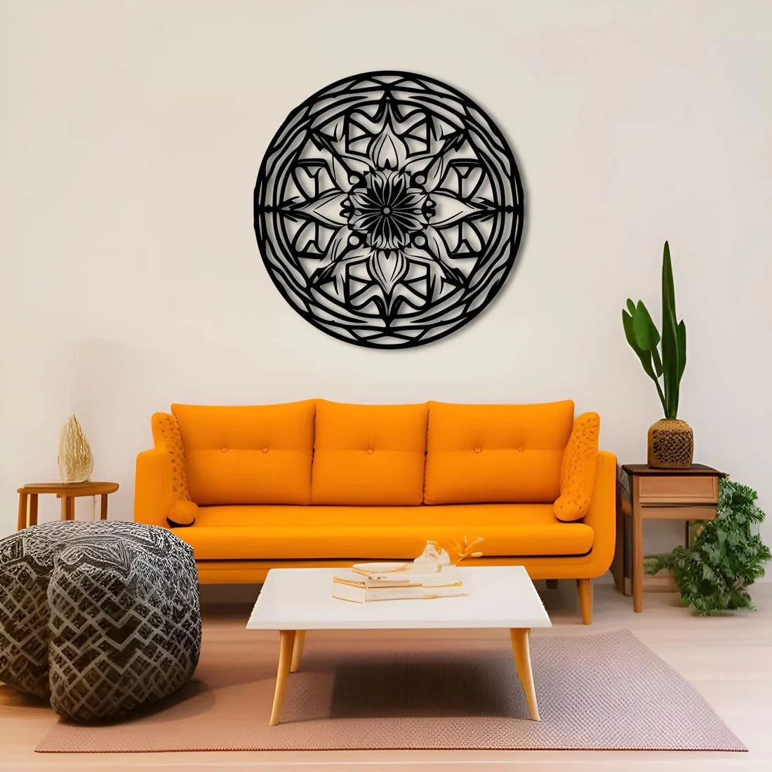 Hypnotic Circular Mandala Metal Wall Art