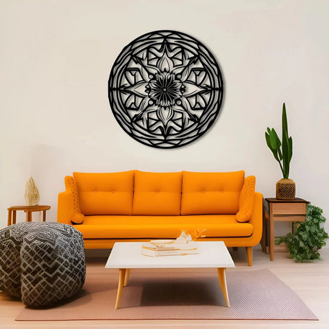 Hypnotic Circular Mandala Metal Wall Art