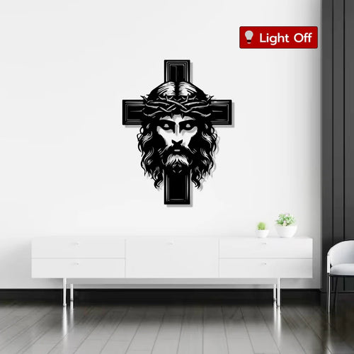 Jesus with Cross Metal Wall Art