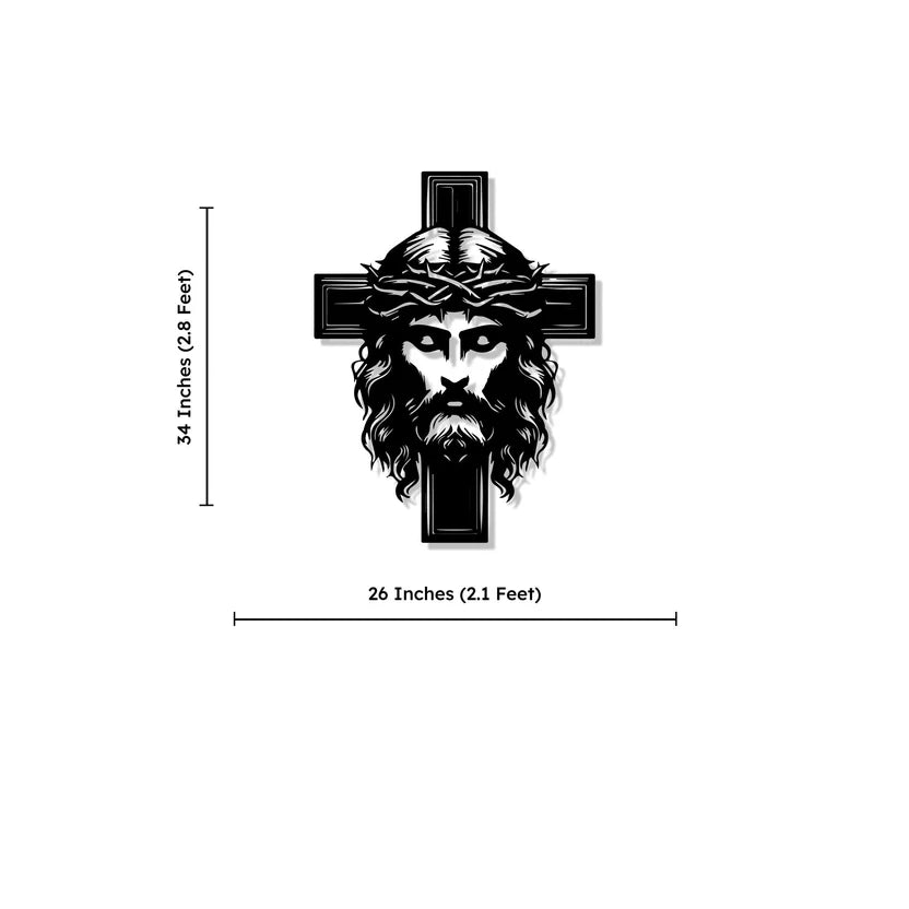 Jesus with Cross Metal Wall Art