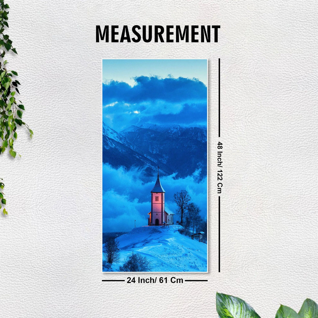 House on Mountain Floating Canvas Wall Painting DECORMANTRA