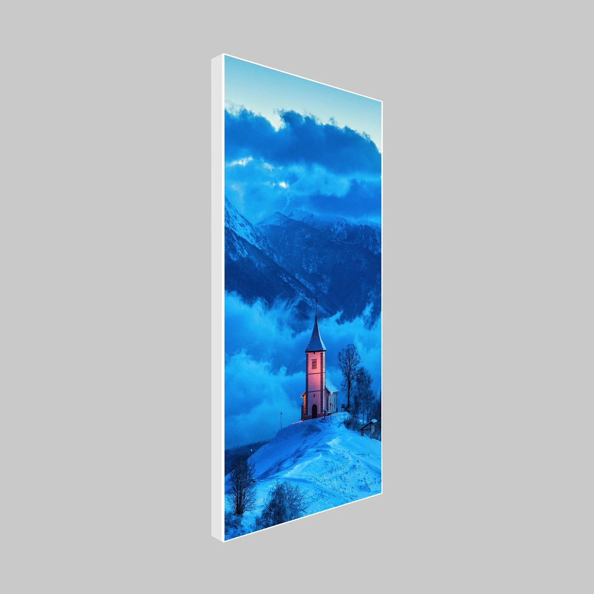House on Mountain Floating Canvas Wall Painting DECORMANTRA