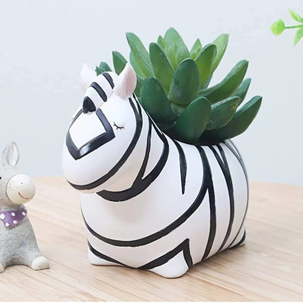Zebra Shape Resin Planter Pot
