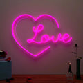 Love Text in Heart Neon LED Light DECORMANTRA