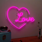 Love Text in Heart Neon LED Light DECORMANTRA