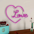 Love Text in Heart Neon LED Light DECORMANTRA