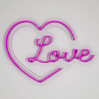 Love Text in Heart Neon LED Light DECORMANTRA