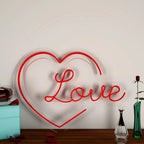 Love Text in Heart Neon LED Light DECORMANTRA