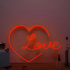 Love Text in Heart Neon LED Light DECORMANTRA