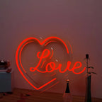 Love Text in Heart Neon LED Light DECORMANTRA