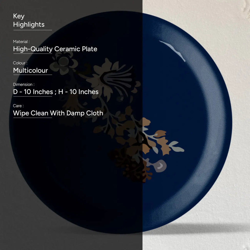 Classic Floral Wall Plates Sets of 4 - Harshita Craft
