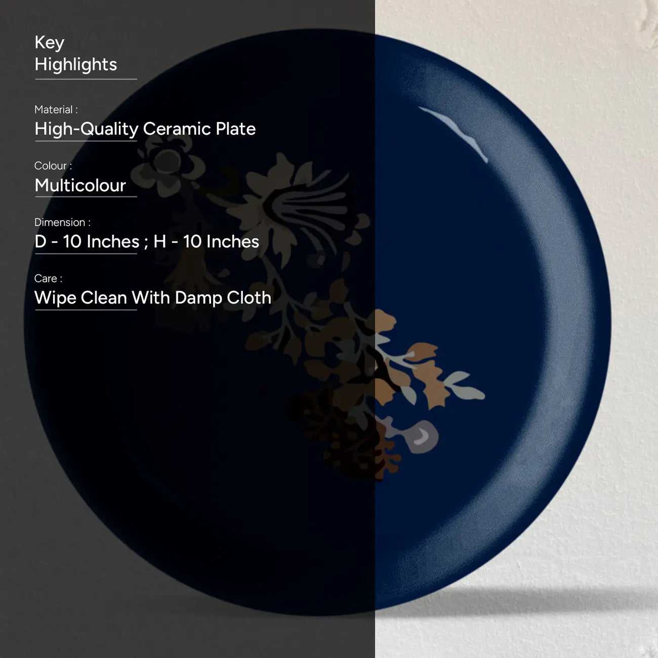 Classic Floral Wall Plates Sets of 4 - Harshita Craft