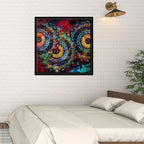 Mandala Art Dark Eyes Floating Canvas Wall Painting Frame - Decor Mantra 