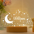Personalized Night Light with Moon & Stars,Nursery Decor,Custom Name Light Night Gift,Kids Room Decor ,Personalized Gifts for Kids,Baby Gift - Harshita Craft