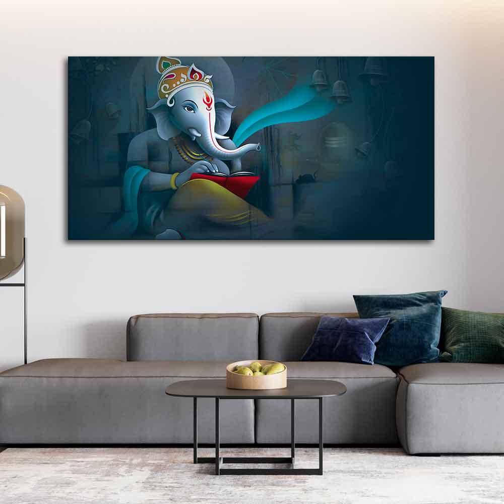 Auspicious Shri Ganpati Ganesha Canvas Wall Painting - Decor Mantra 