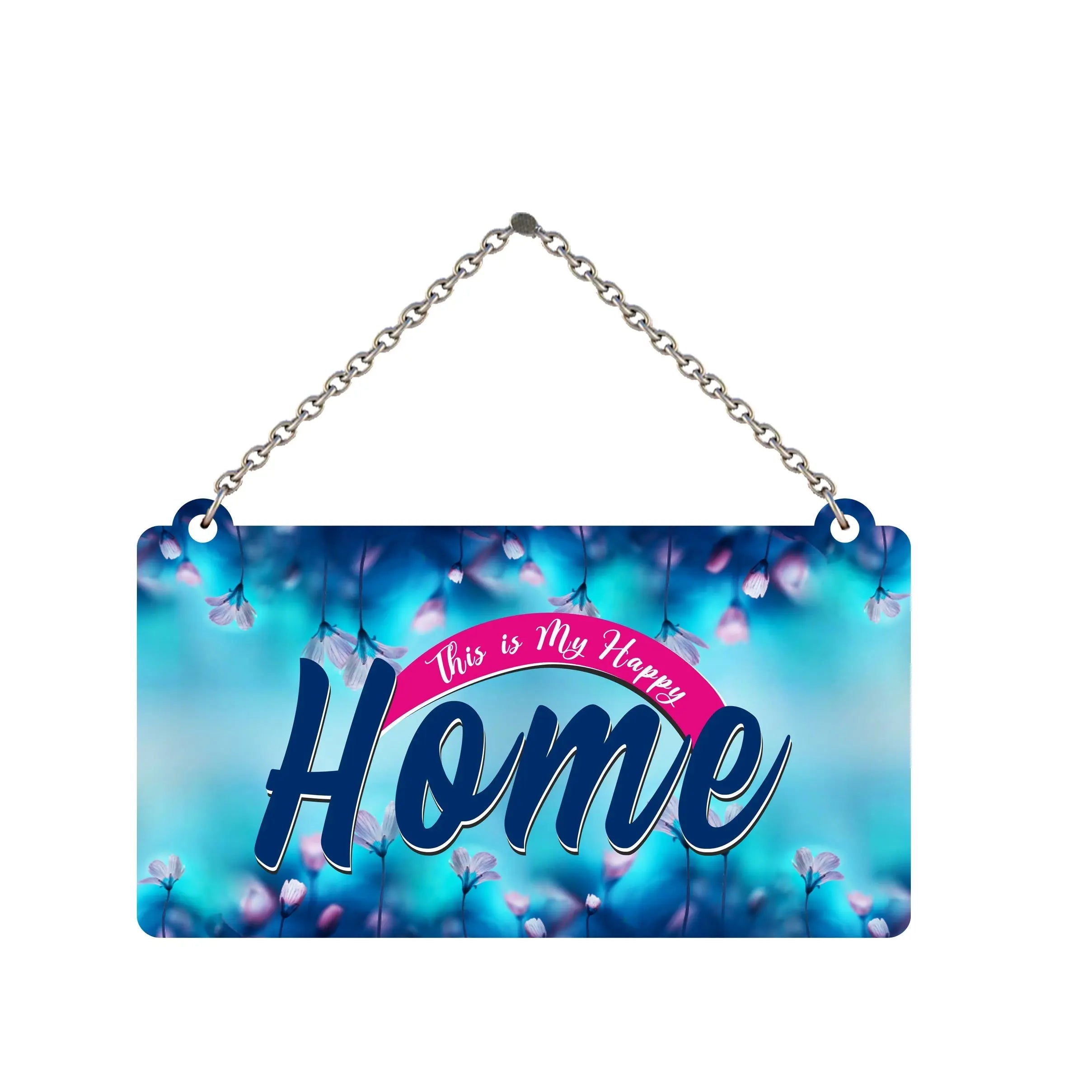 Happy House Quote Decorative Wooden Wall Hanging For House - Harshita Craft