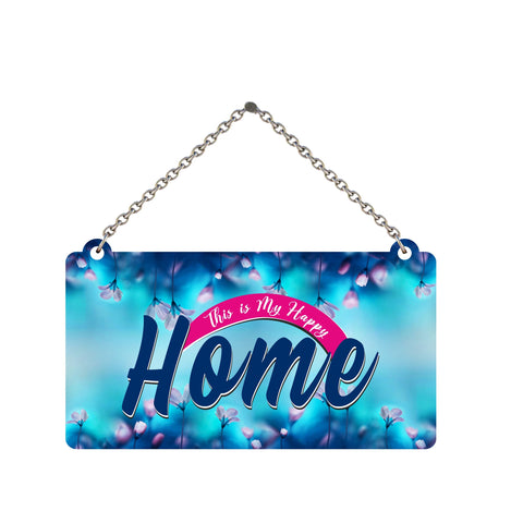 Happy House Quote Decorative Wooden Wall Hanging For House