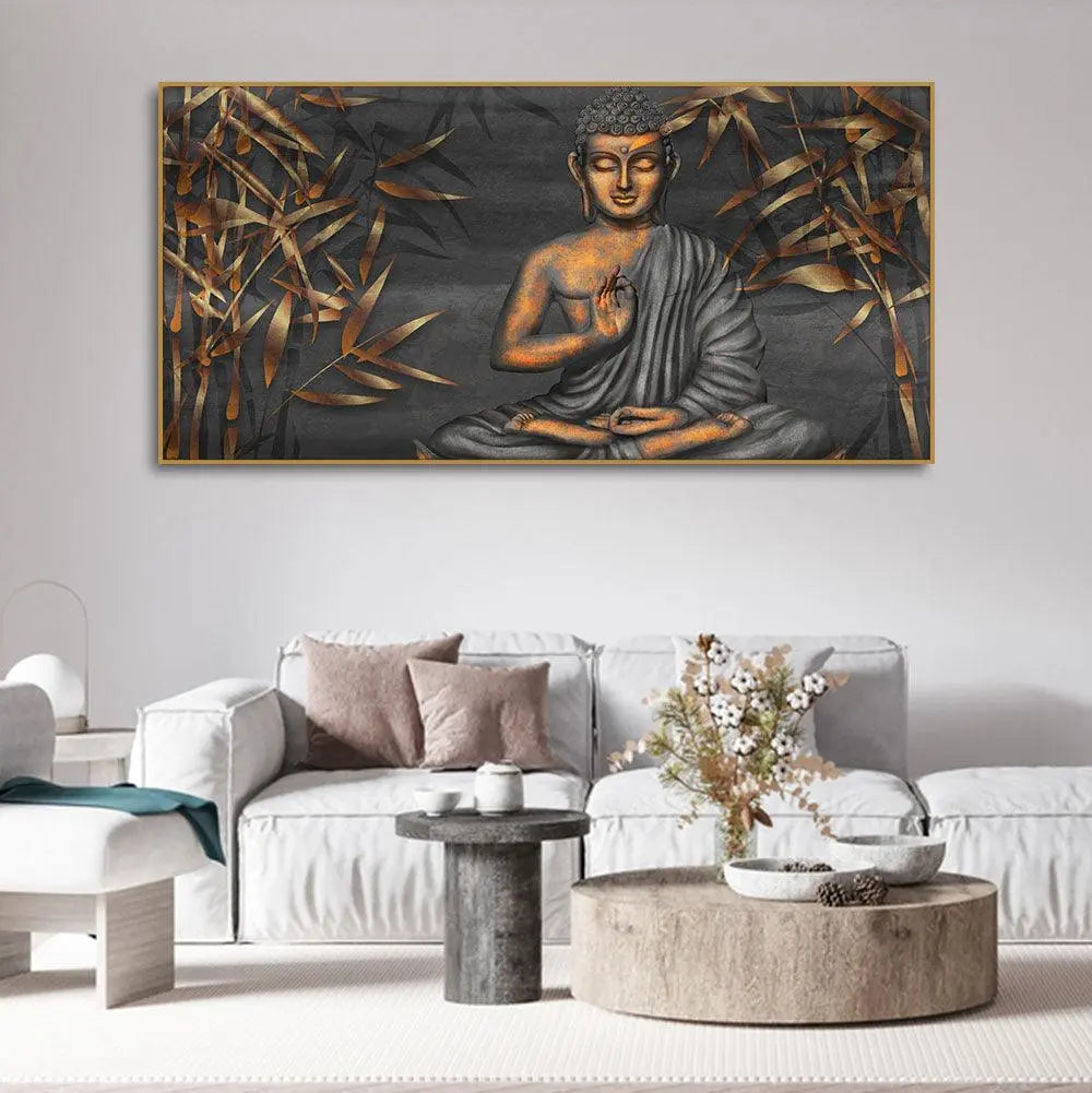 Lord Buddha Sitting Canvas Wall Painting - Decor Mantra 